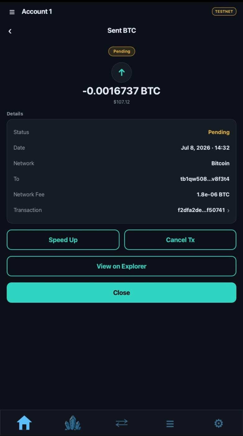 Review swap screen